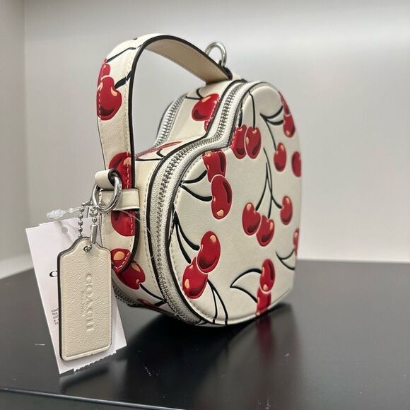 NWT ❤️ Coach Heart Crossbody Bag With Cherry Print CAB06 - Picture 6 of 9